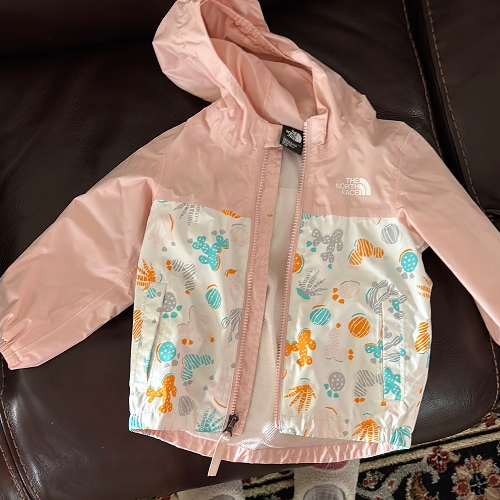 The North Face Pink and Multicolor Kids Raincoat